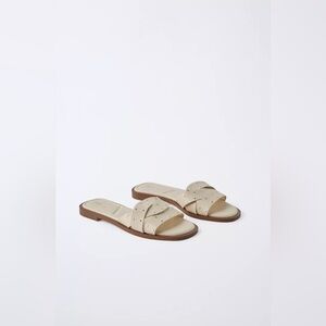 ZARA…. STUDDED CROSS FLAT SANDAL